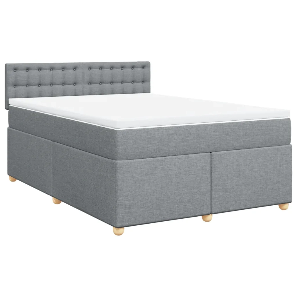 Giroletto a Molle con Materasso Grigio Chiaro 140x190cm Tessuto