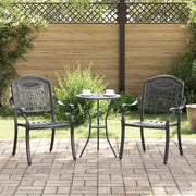 Set di 2 sedie da giardino  in alluminio nero
