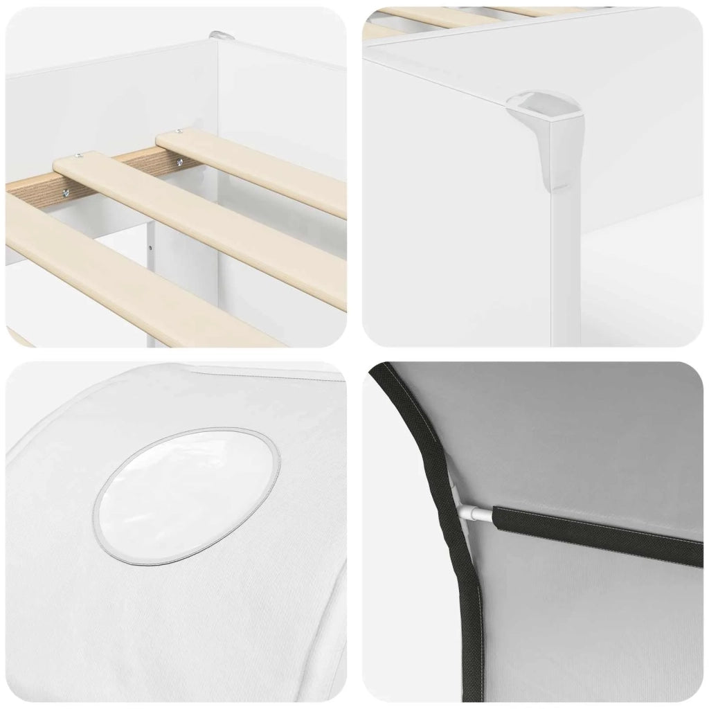 Letto con Tunnel 4 pcs Bianco Legno ingegnerizzato 3423491