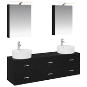 Set di mobili per il bagno 5 pcs Rovere Nero 3406872