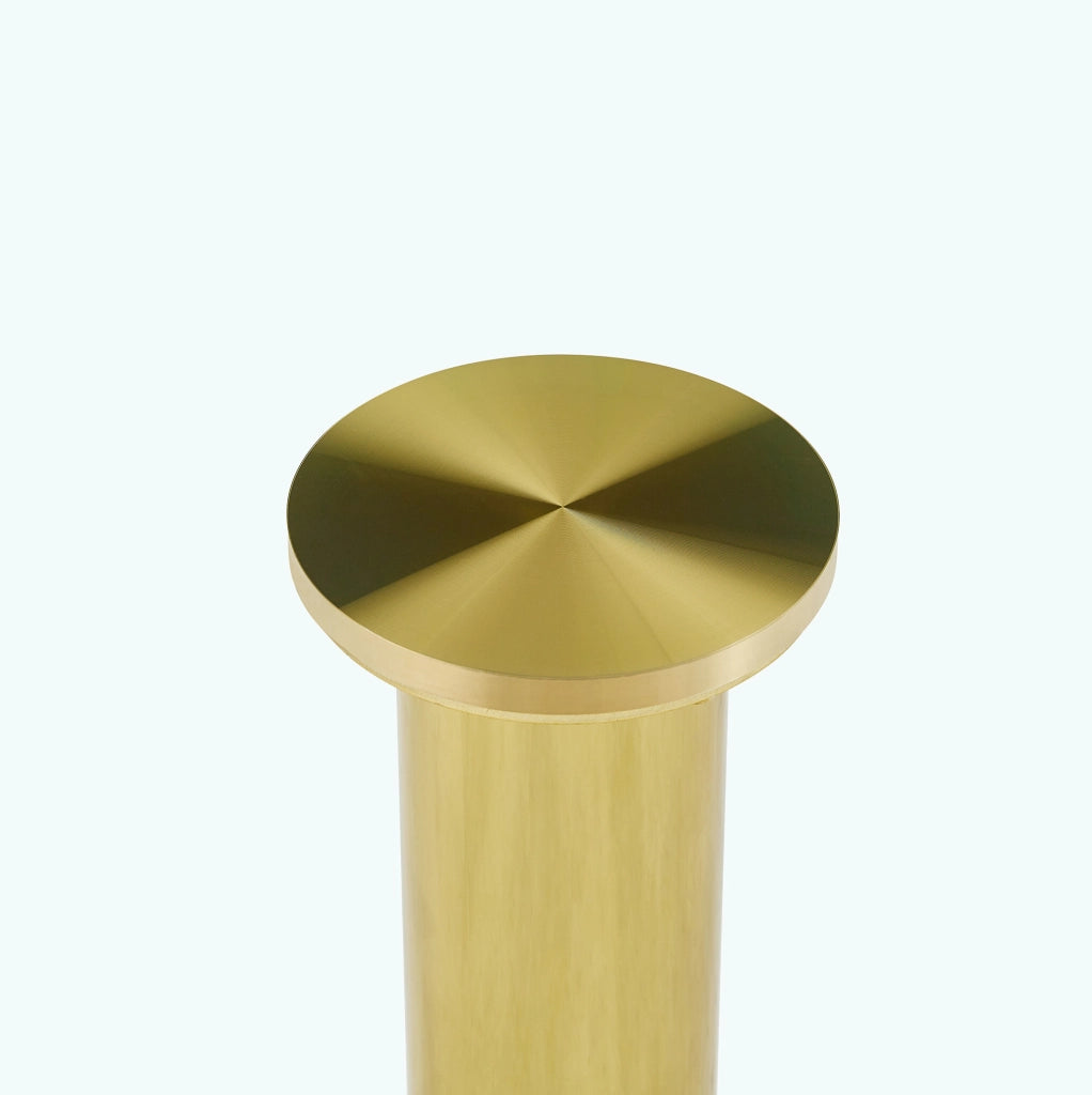 Tavolino rotondo 70 cm oro in vetro e metallo; base stabile