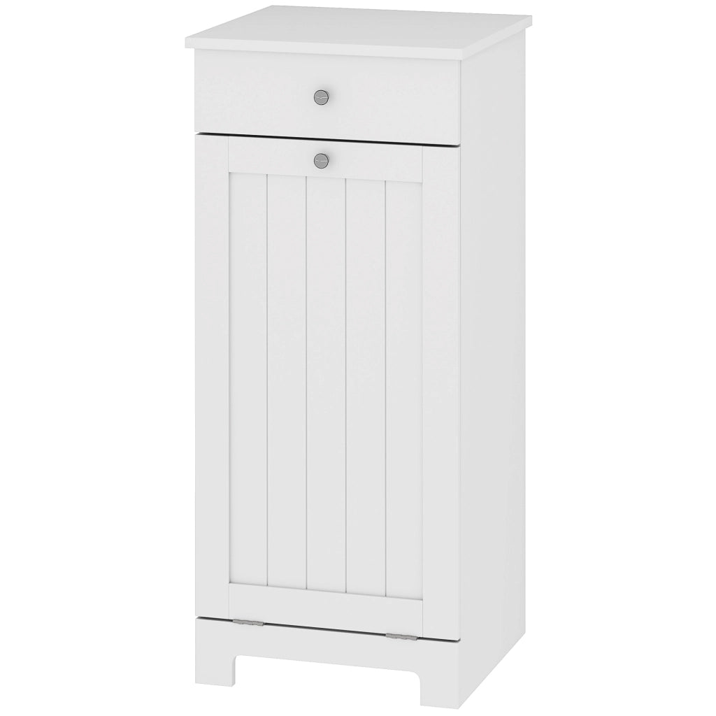 Armadietto da Bagno con Cestino Bianco ¨C Zephmum ¨C 40x38x90 cm