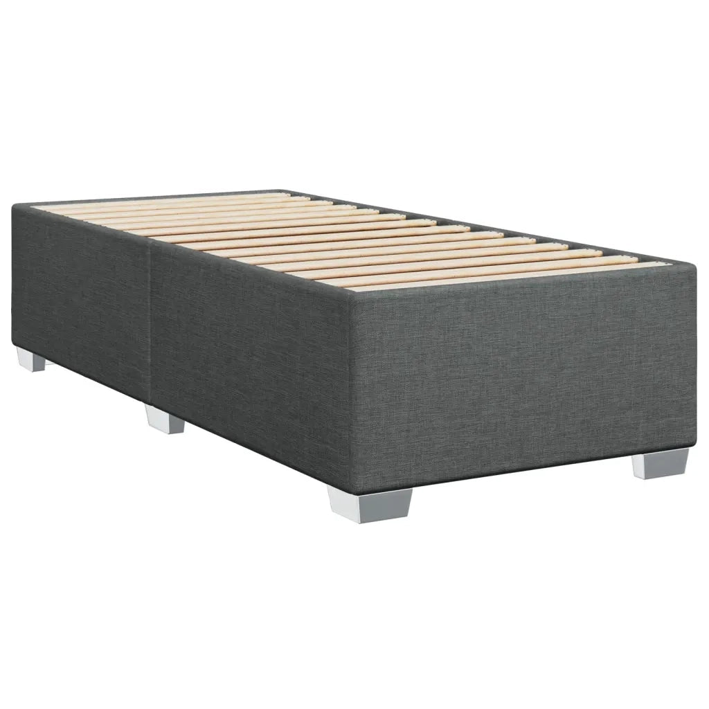 Letto singolo | Letto per adulti | Giroletto a Molle con Materasso Grigio Scuro 80x200 cm Tessuto