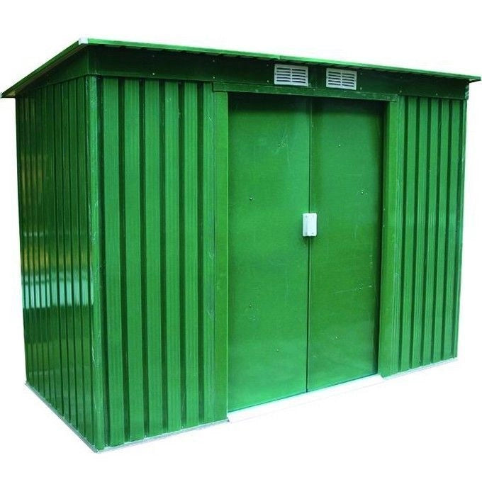 Vigor Casetta da Giardino in Lamiera Ambra 201x121x176 Porte Scorrevoli