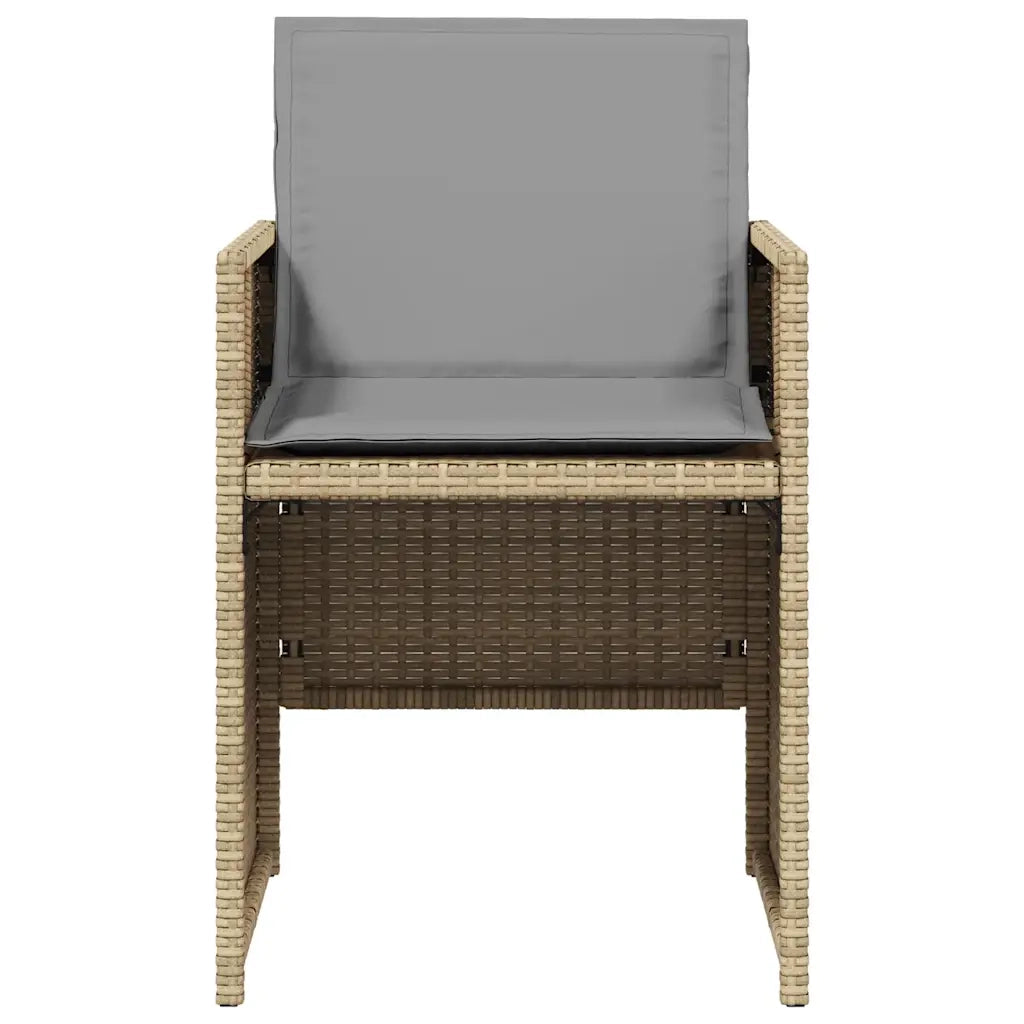 Sedie da Giardino con Cuscini 4 pz | Sedie da Esterno Beige Misto in Polyrattan