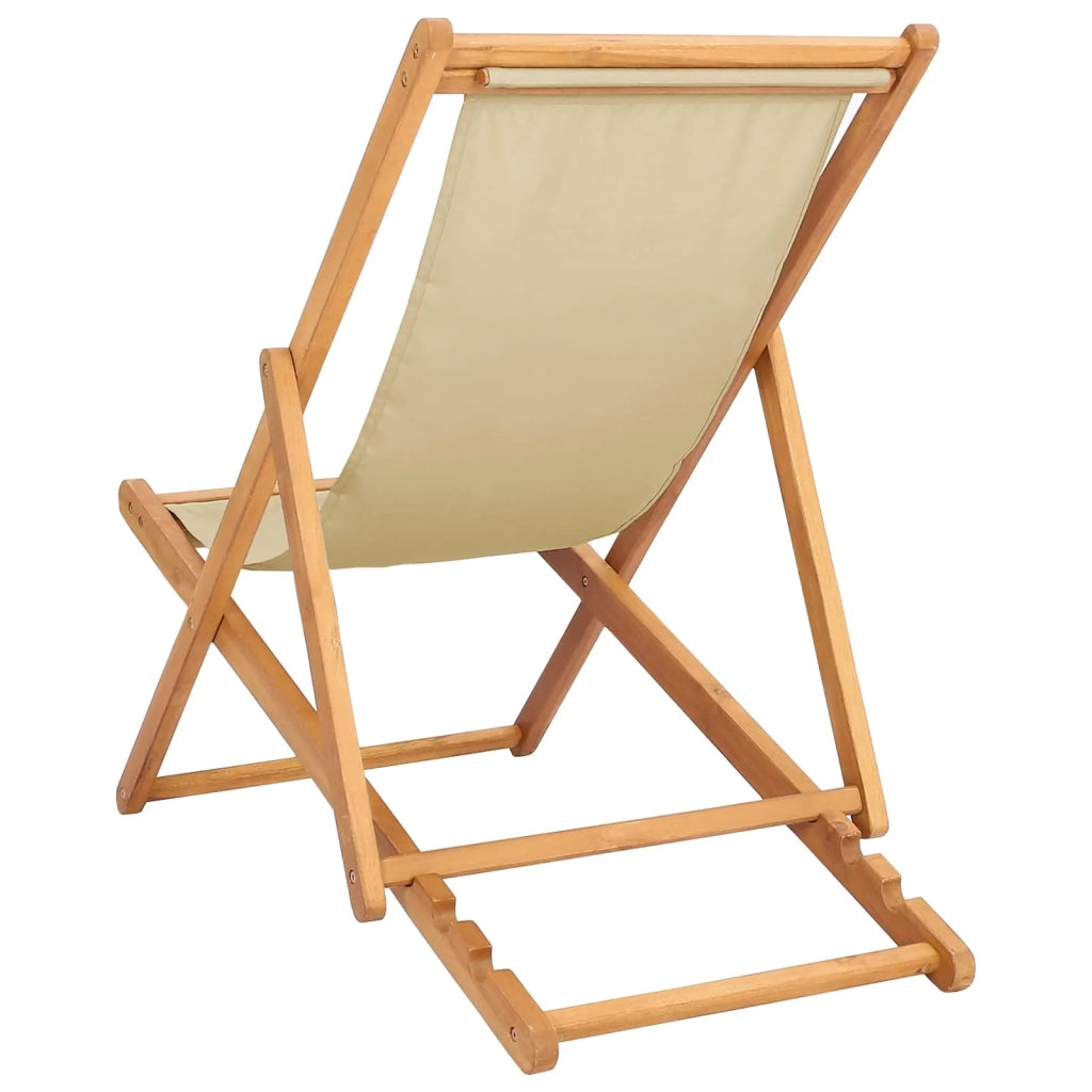 Sedia da spiaggia Beige Legno di teak solido 42032663