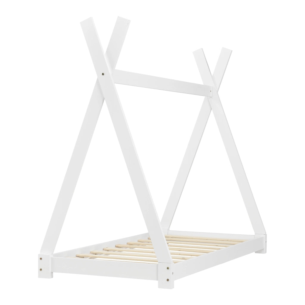 Letto per Cameretta Onejda a Forma di Capanna 80 x 160 cm Bianco [en.casa]