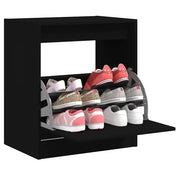 Scarpiera-Scaffale per scarpe Nera 60x42x69 cm in Legno Multistrato