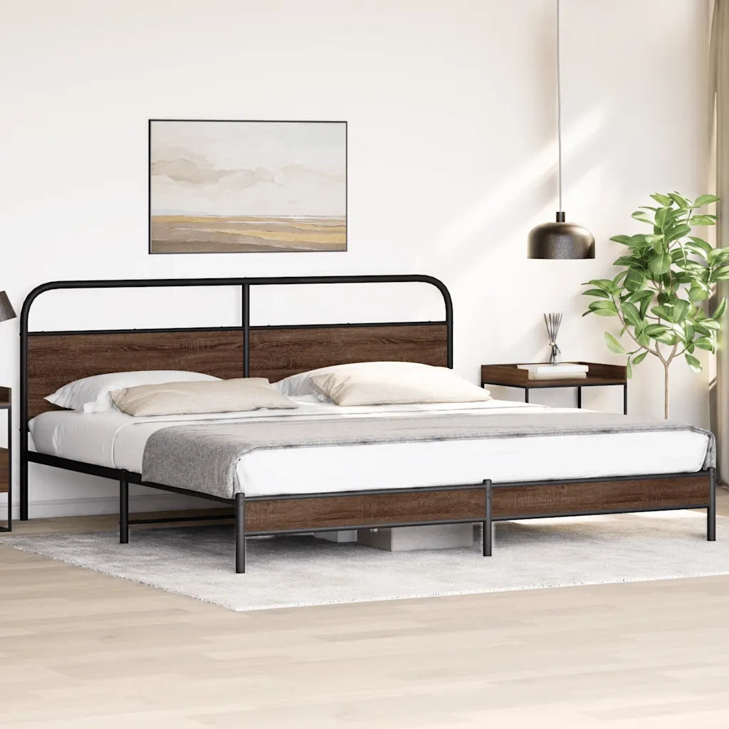 Giroletto senza Materaso in Metallo Rovere Marrone 200x200 cm 3318702