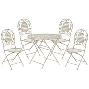 Set da Balcone Bistro a 4 Posti in Metallo Verde Chiaro moderno