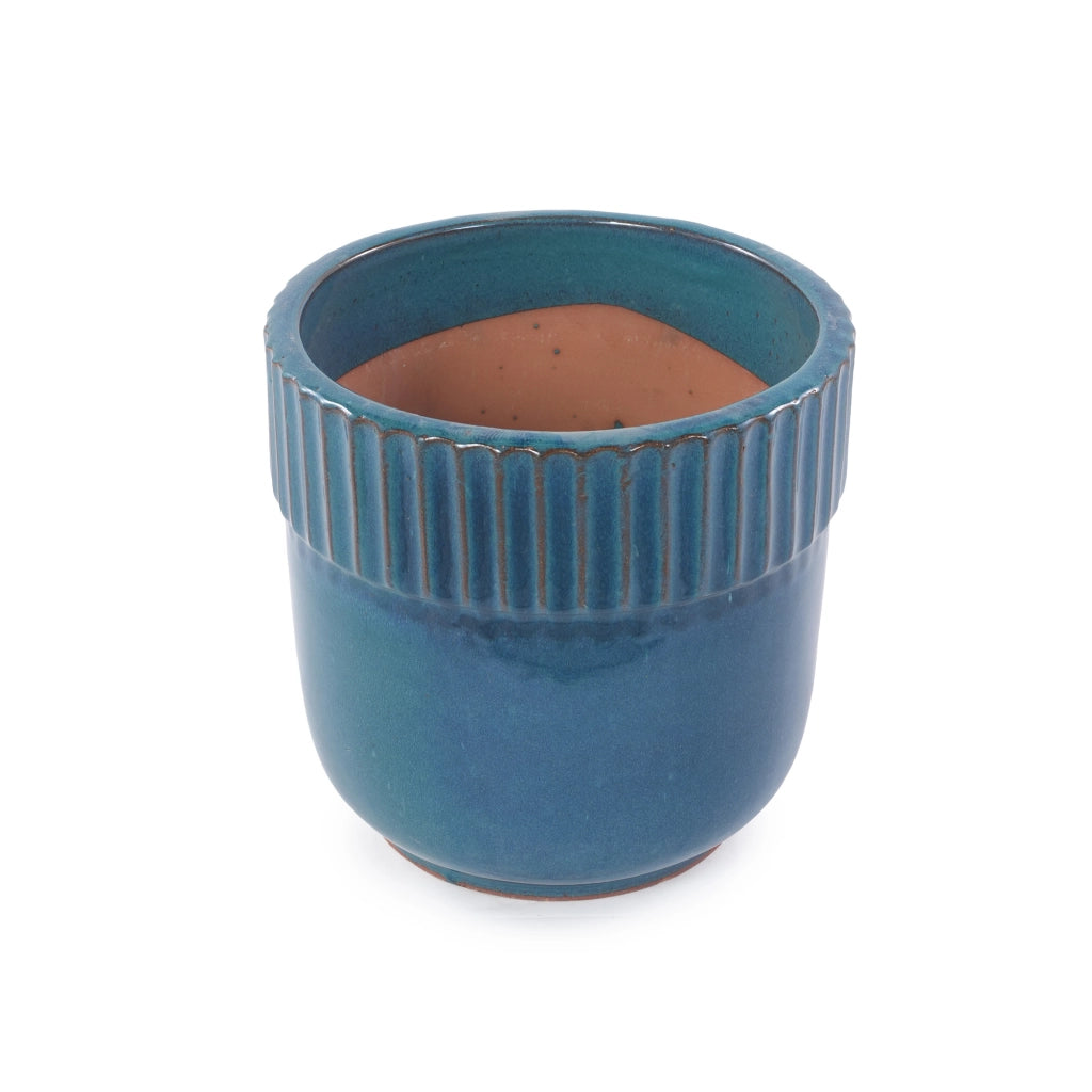 SET VASI in ceramica smaltata turchese 3 pezzi Ø 38/30,5/23 cm