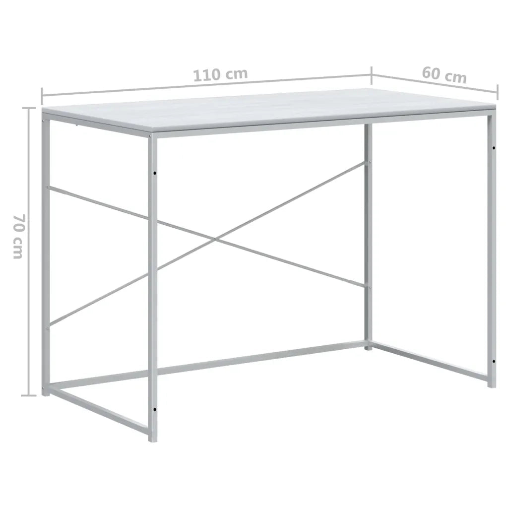 Scrivania per Computer Bianca 110x60x70 cm in Truciolato 30209