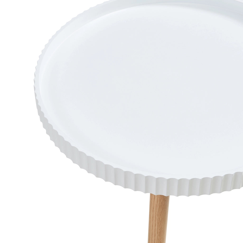 Tavolino Basso Bongard a Piano Rotondo Ø50 x 45 cm -  Bianco [en.casa]