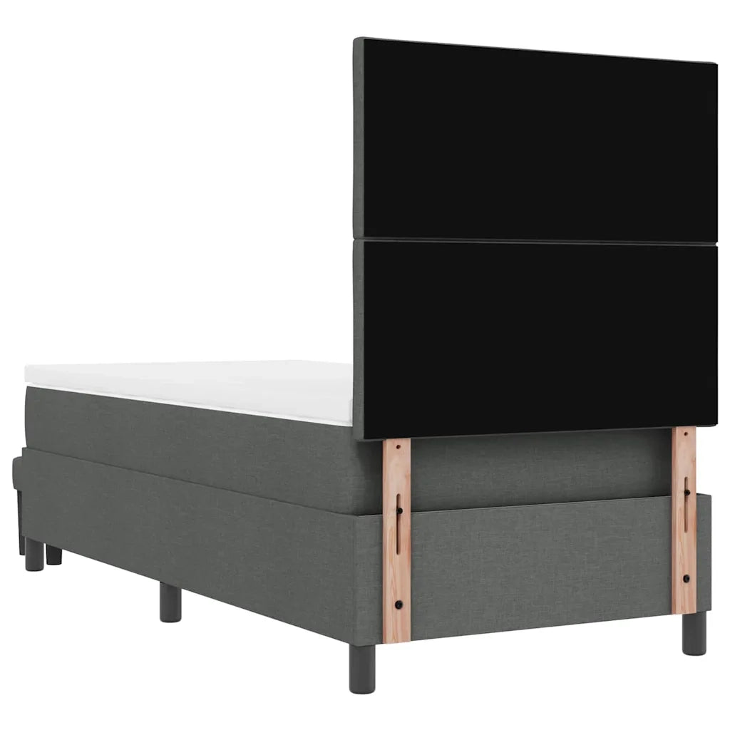 Letto a molle con testiera Grigio scuro 90 x 190 cm Tessuto 3344108