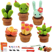 Kit di ago per principianti - 6 pezzi - Set di ago - Filo - Vaso per piante di cactus - Tutorial video - Materiali di alta qualità