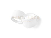 NASSO applique a Parete 2 Luci attacco GX53 Biemissiva Tonda bianco 23x12cm