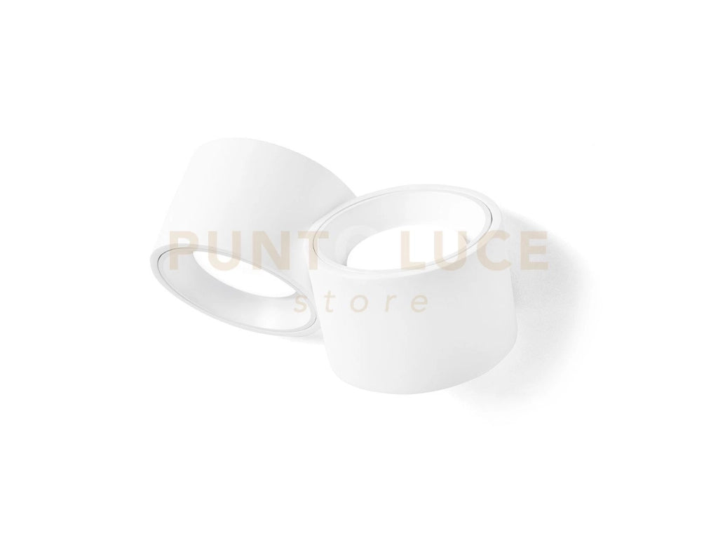 NASSO applique a Parete 2 Luci attacco GX53 Biemissiva Tonda bianco 23x12cm