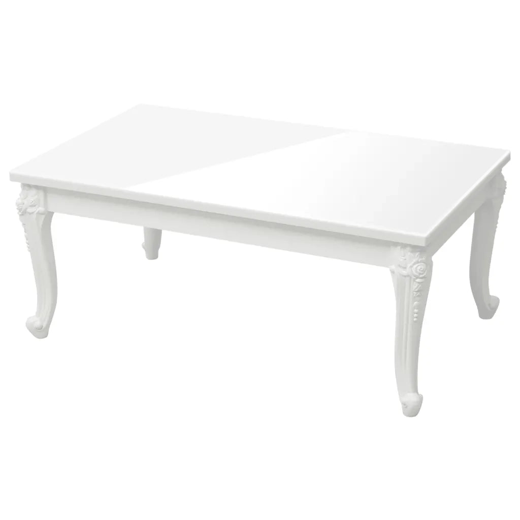Tavolino da Salotto Bianco Lucido 100x50x42cm Legno Multistratocod mxl 95915