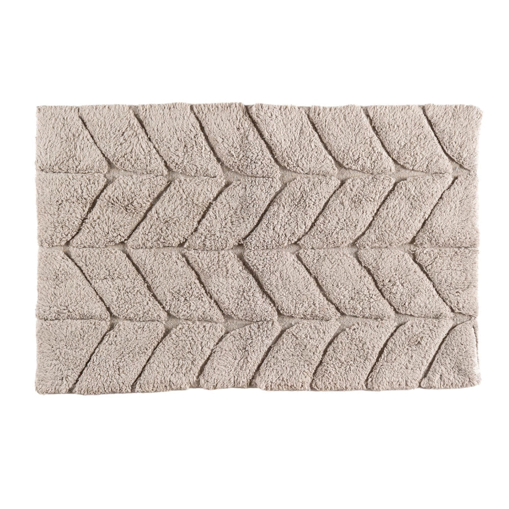Tappeto Bagno Antiscivolo In Cotone Effetto Rilievo Assorbente, Morbido, Lavabile in Lavatrice 50x80 / 60x120 cm Tortora - 50x80 cm