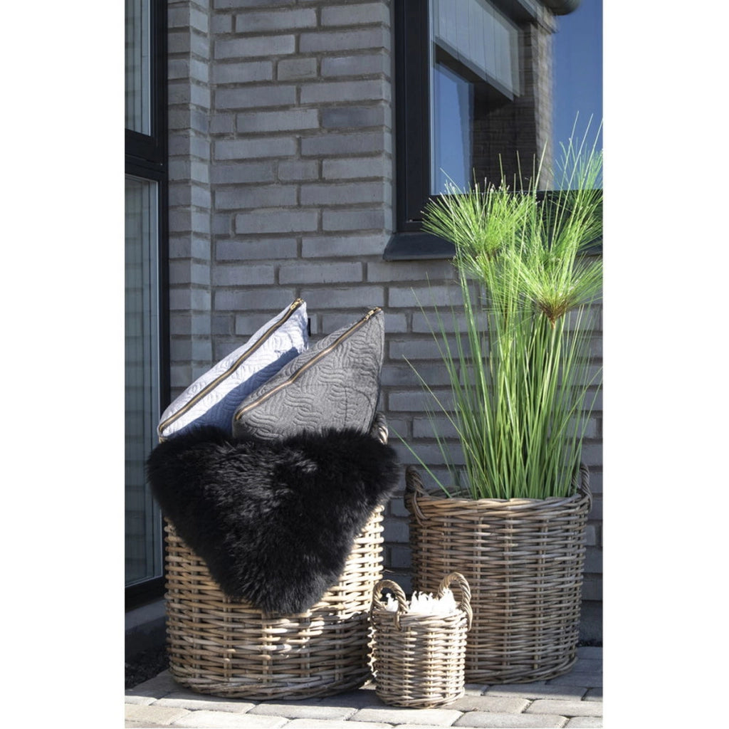 Set di 4 Cesti Portaoggetti Caor, Marrone, Rattan, 20x20x28 cm