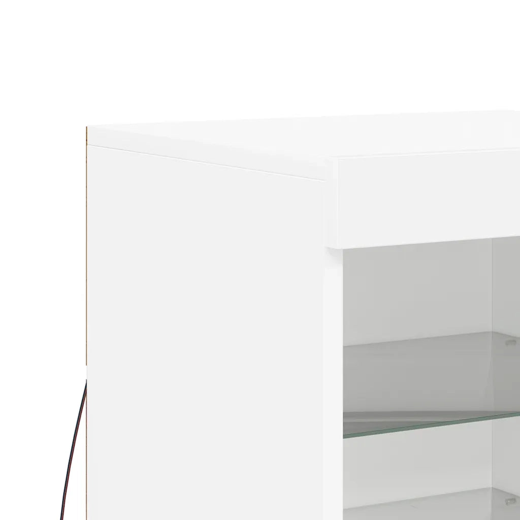 Credenza con Luci LED Bianca 41x37x67 cm 836721