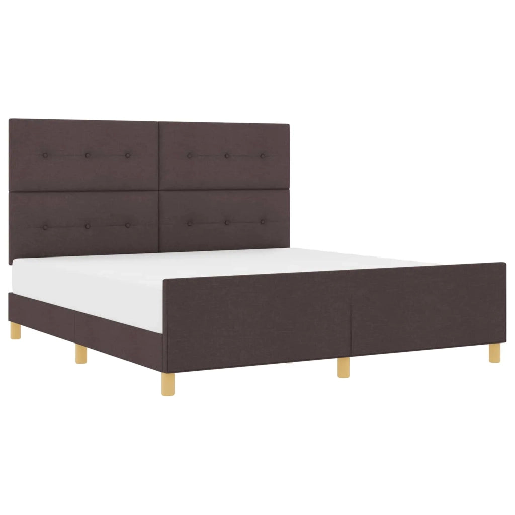 Struttura del letto Marrone scuro 180 x 200 cm Tessuto 3344749