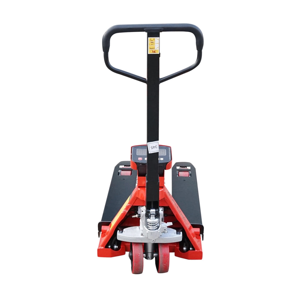 Transpallet manuale 2T con bilancia elettronica e ruote in poliuretano (silicone) birullo– Breckner Germany