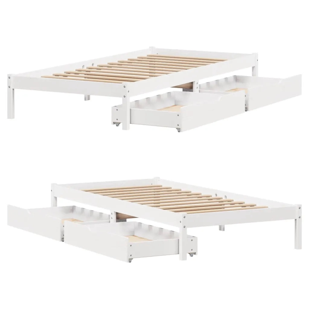 Letto singolo | Letto per adulti | Letto senza Materasso Bianco 90x200 cm Legno Massello di Pino