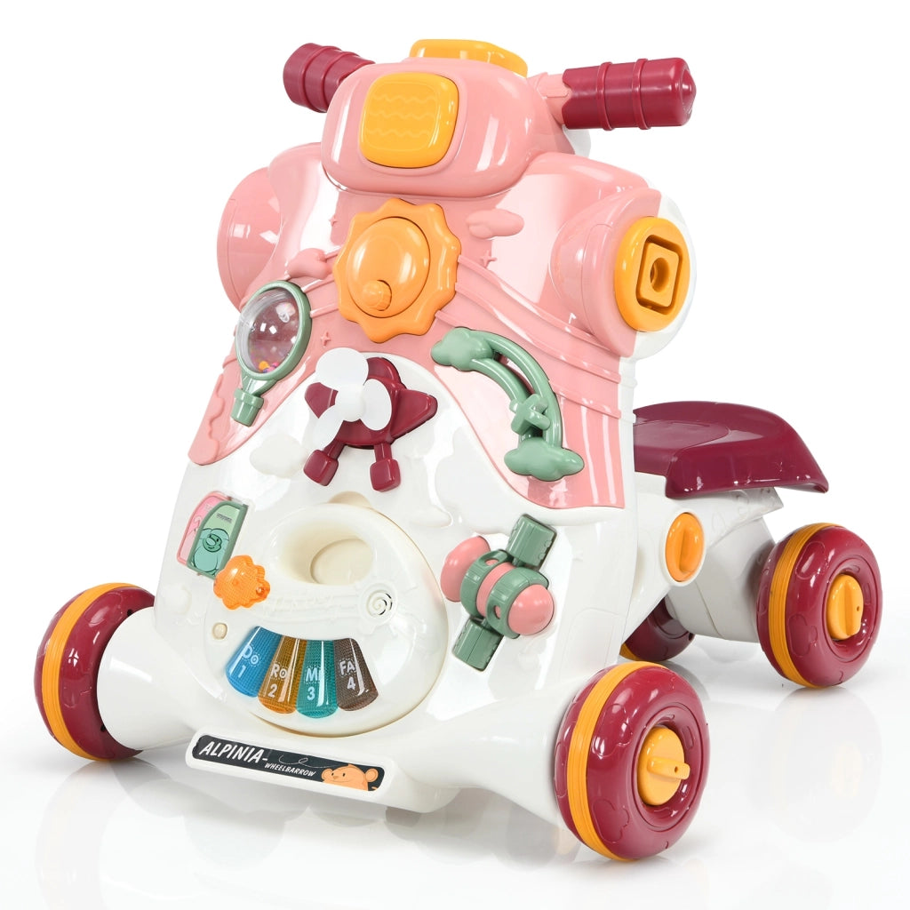 Primi passi 3 in 1 con luci e musica, Centro attivit¨¤ per bambini e bambine 6-36 mesi, Rosa