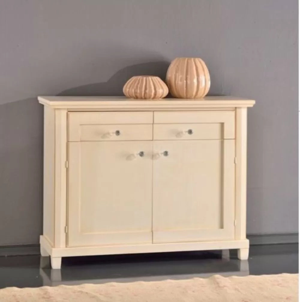 Madia credenza in legno 2 porte 2 cassetti avorio l.120 p.40 h.90 - Mobili 2G