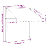 Tenda da Sole Retrattile Manuale 200cm Strisce Arancione Bianco 43232