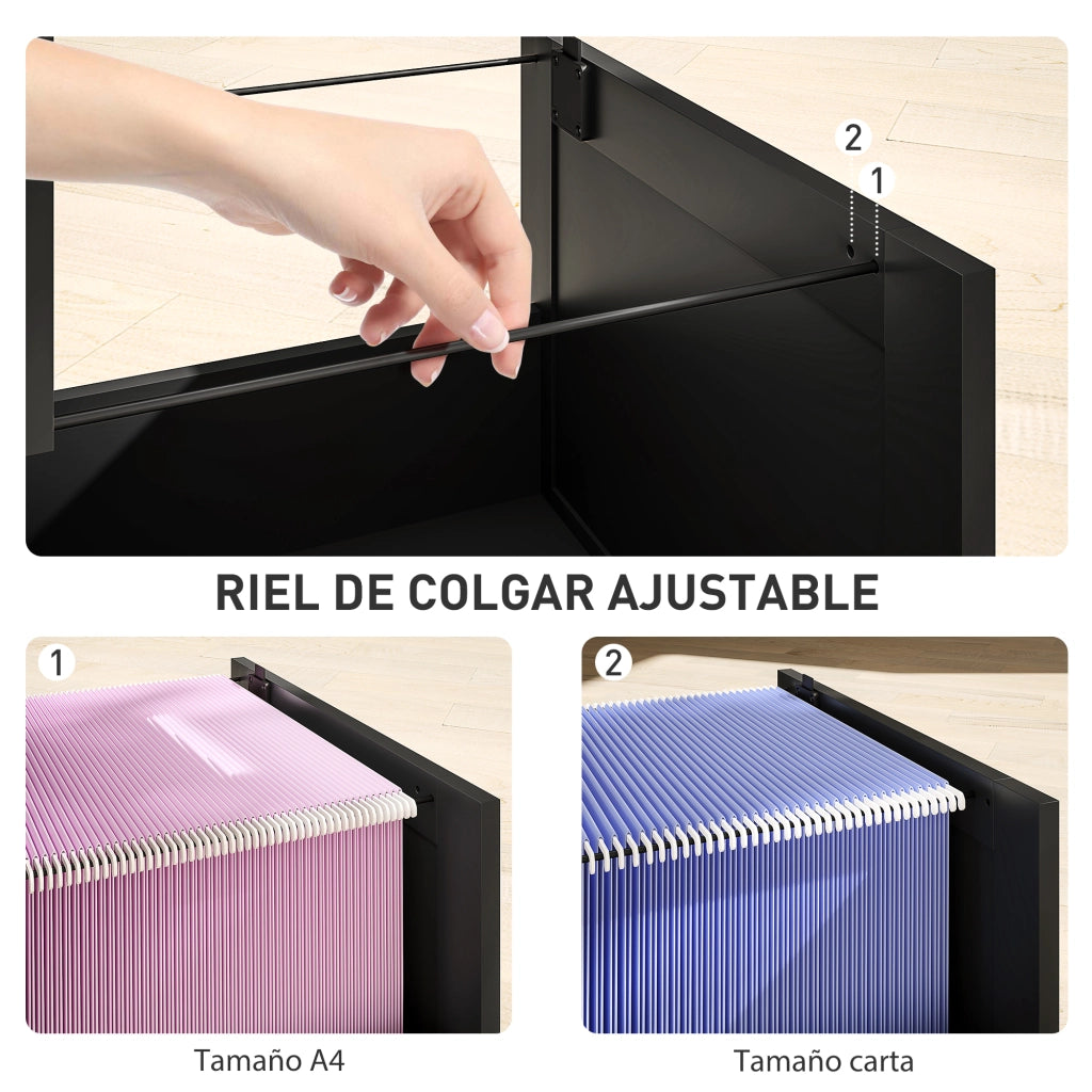 Scrivania con cassettiera ¨C zephmum ¨C Nero 40x40x101 cm