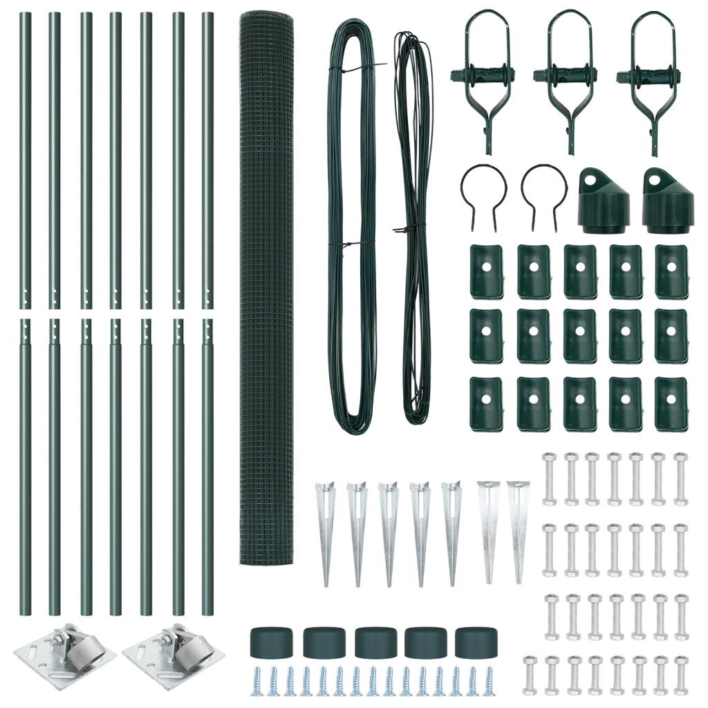 Set pali recinzione verdi Set di 2 Verde Acciaio zincato