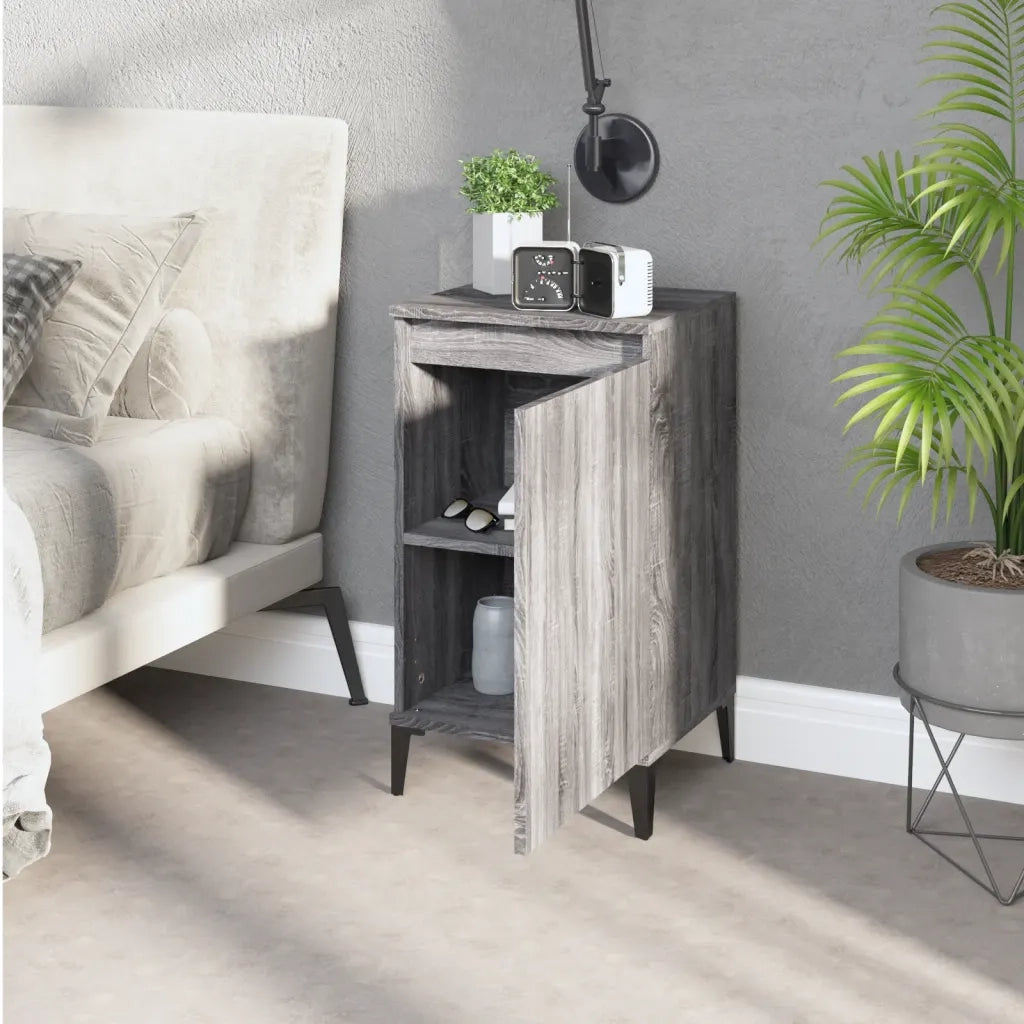 Comodino-Tavolino da notte Grigio Sonoma 40x35x70 cm in Legno Multistrato 638470
