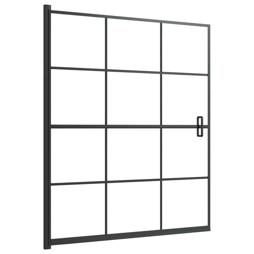 Box doccia parete divisoria per vasca parete divisoria per doccia box doccia per vasca accessorio per il bagno arredamento per la casa ESG 116 x 140 cm nero 02_0002021
