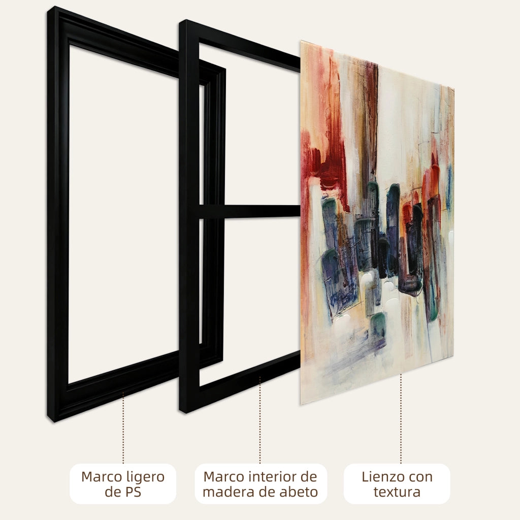 Quadro astratto su tela ¨C zephmum ¨C 40x40 cm 2 pezzi multicolore