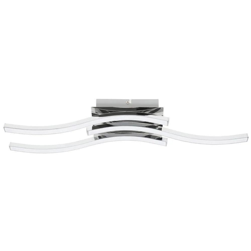 Plafoniera da Soffitto Led Moderna 3 Aste Ondulate Cabezas  Eglo Colore: Cromo