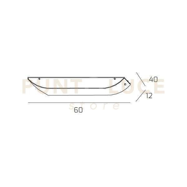 LINEAR PLAFONIERA 60 CM 3 LUCI ATTACCO E27 IN VETRO E METALLO