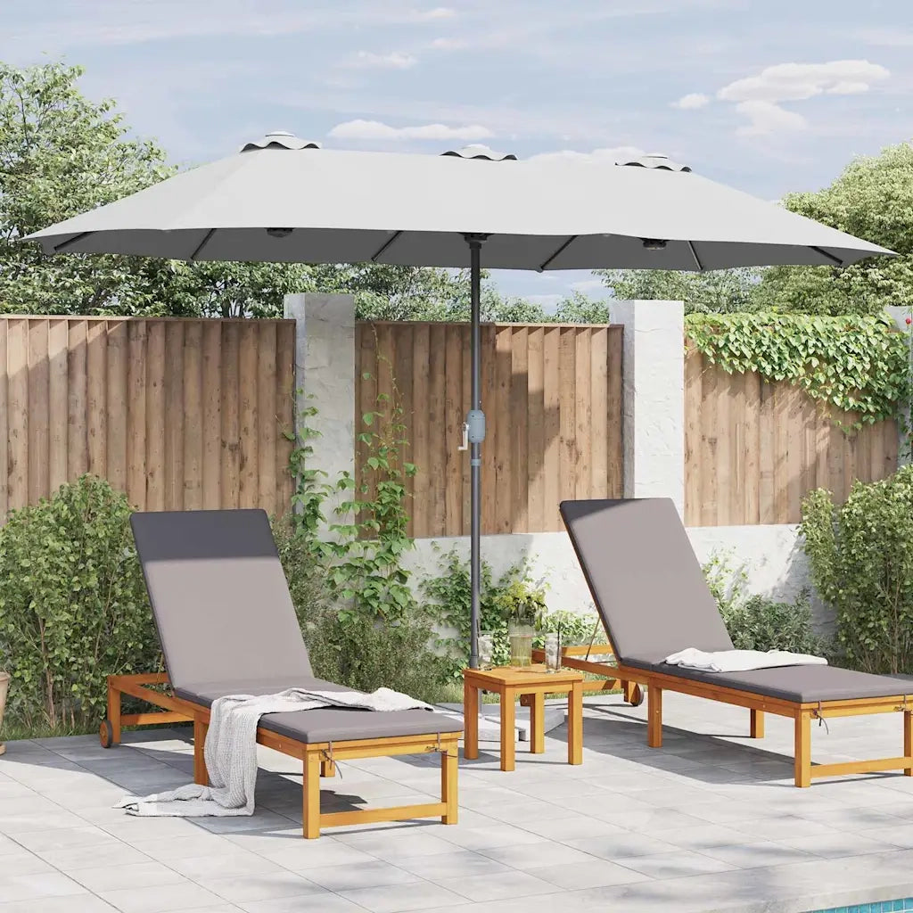 vidaXL Ombrello da giardino Sabbia 370 x 197 x 239 cm