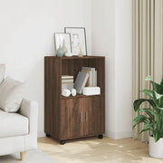 Mobiletto con Ruote Rovere Marrone 55x40x91 cm in Truciolato