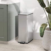PATTUMIERA 20 L A PEDALE IN ACCIAIO INOX ARGENTO 21,5 x 37,2 x 57 cm