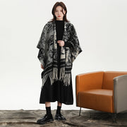 Sciarpa semplice in stile pittura a inchiostro per donna, mantello di alta moda, sciarpa invernale in cashmere