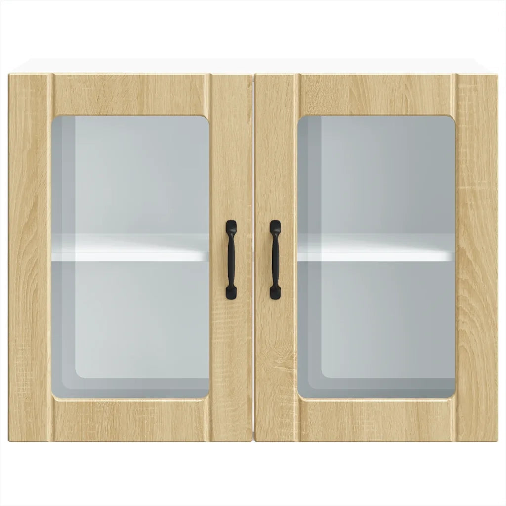 Pensile da Cucina con Porta in Vetro Lucca Rovere Sonoma 853850