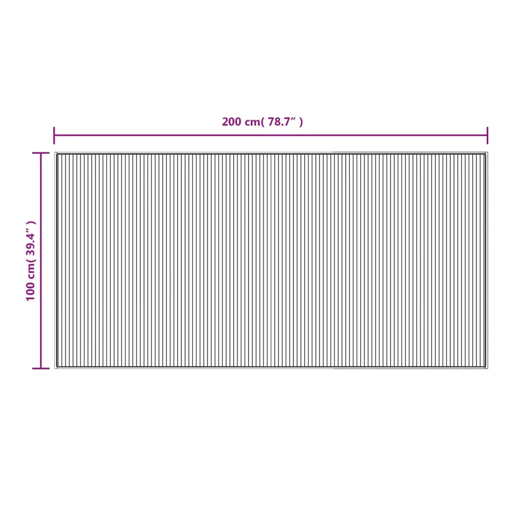 Tappeto Rettangolare Nero 100x200 cm in BambÃ¹