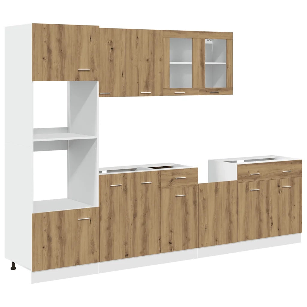 vidaXL Set di Mobili da Cucina 7 pz Lyon Rovere Artigianale Truciolato