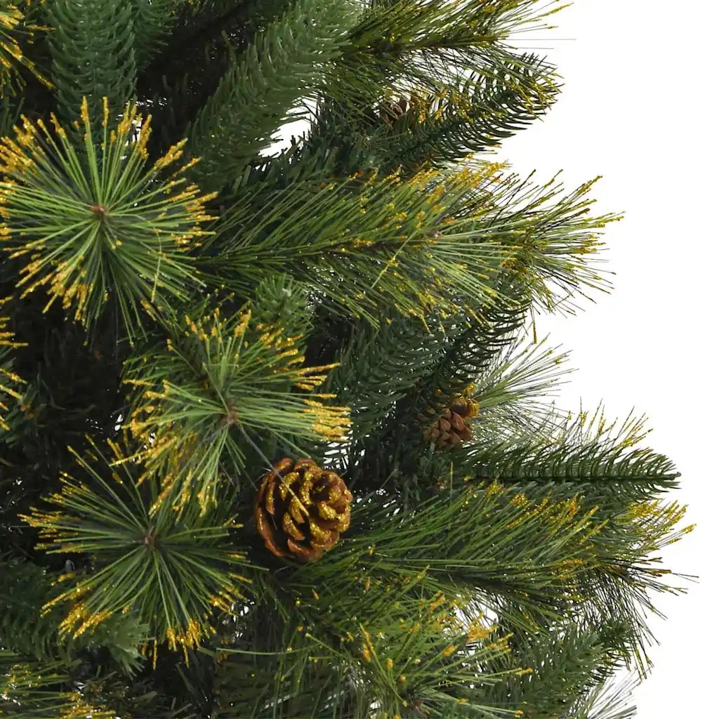 Albero di Natale | Decorazioni natalizie artificiale pieghevole con coni Verde 120 cm