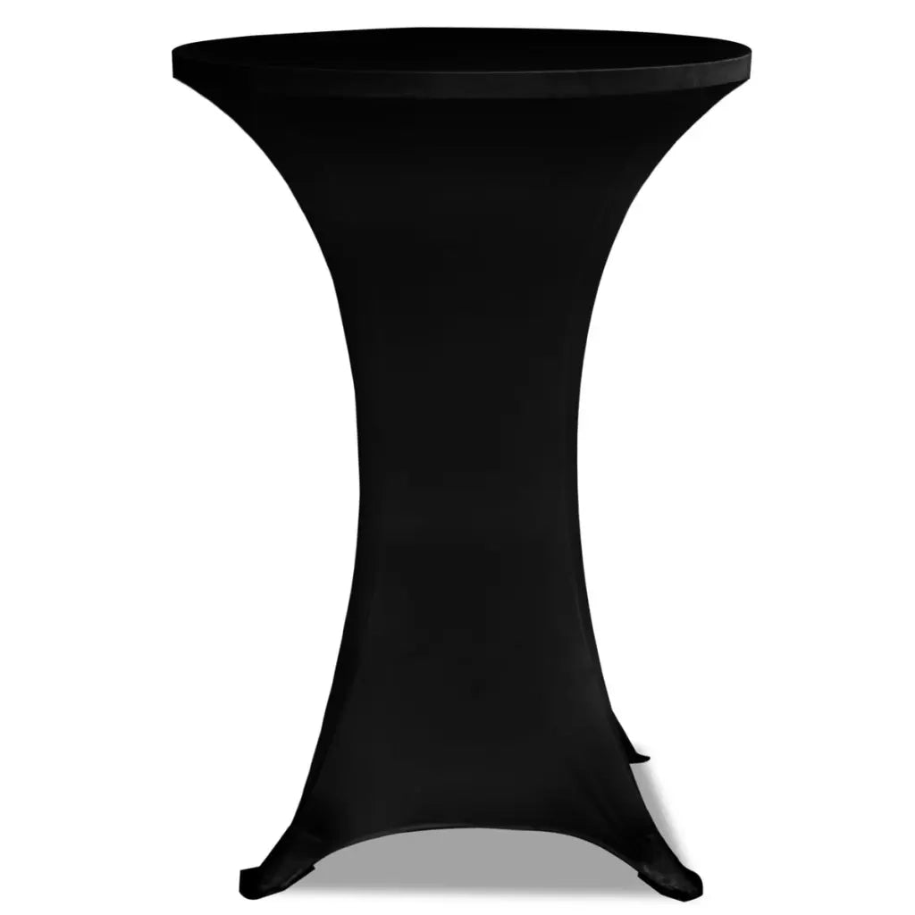 Copritavolo ?80 cm Nero Tessuto elasticizzato 2 pezzi CFW3070620