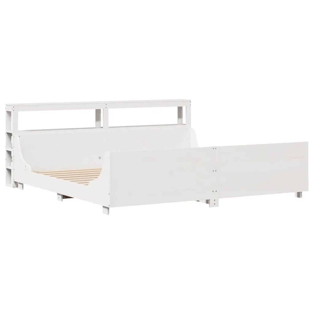 Giroletto senza Materasso Bianco 200x200 cm Legno Massello Pino 3306448