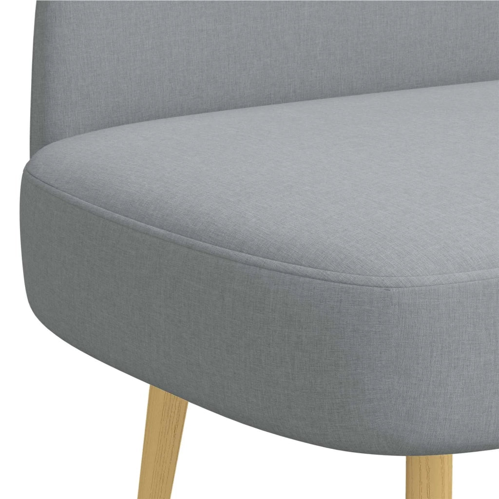 Panchina imbottita con schienale Grigio Chiaro 110 x 60 x 76 cm