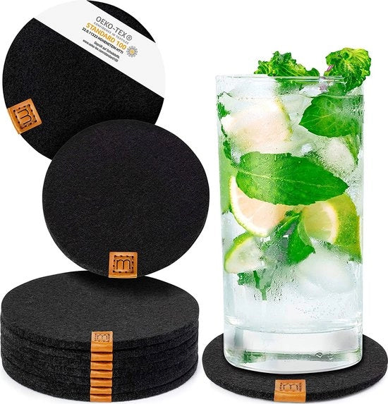 Design di supporto per bicchieri, rotondi o quadrati, per tazze, candele, coppe, bar, vetro 

- 10 supporti per bicchieri Oekotex duraturi in velluto
- per decorazione di tavola